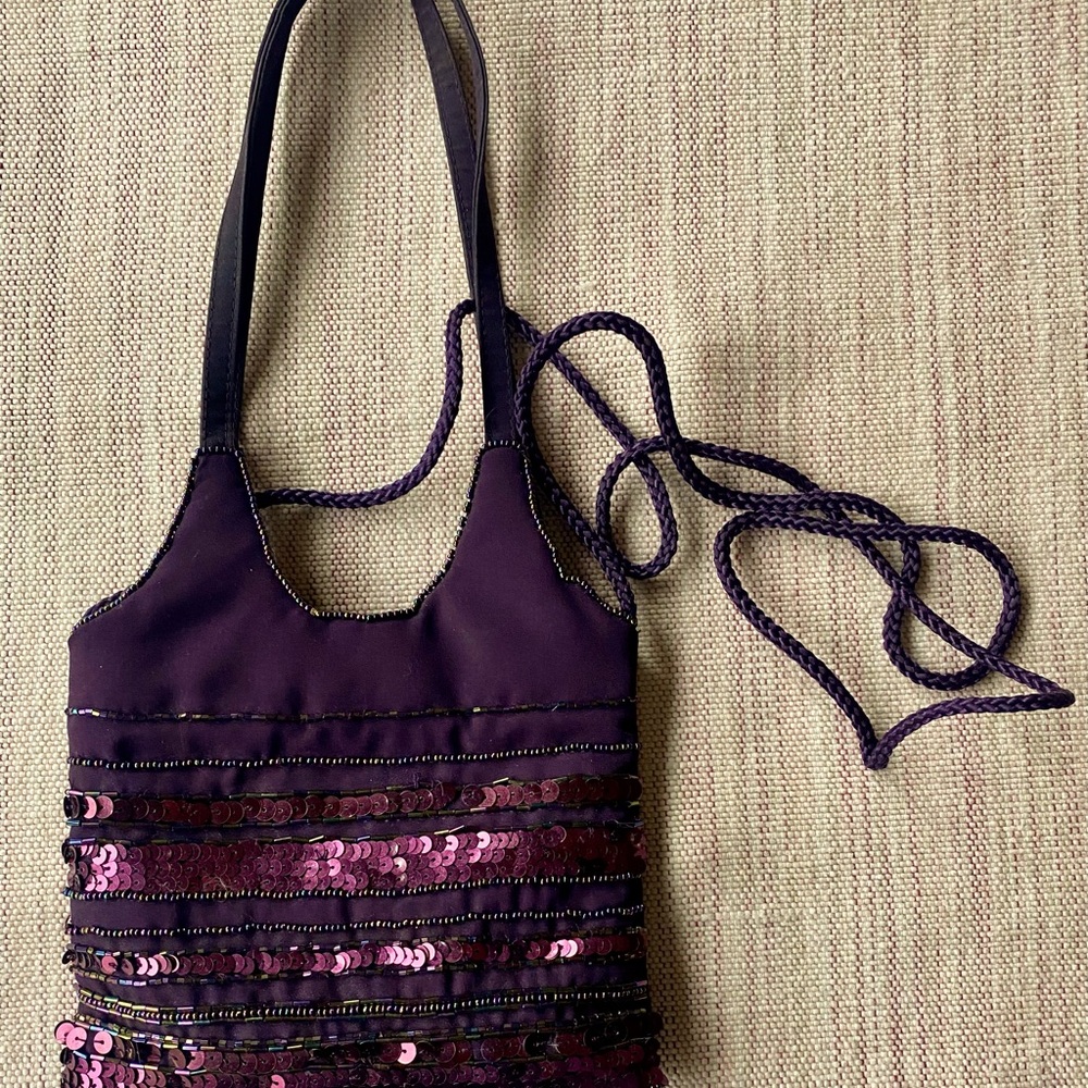 Evening bag-sequined-purple/eggplant